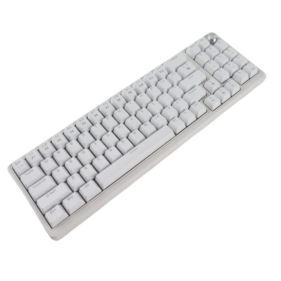 Yajisi Mechanical Gaming Keyboard 78 Keys RGB Backlit Blue Switch USB Wired Compact Typewriter with Volume Knob for PC Laptop Travel White