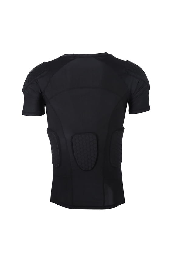 Men Anti Shock Silicone Padded Vest Chest Protector T-Shirt Sport Protective Gear Compression Top for Rugby Basketball Football Volleyball Size Medium