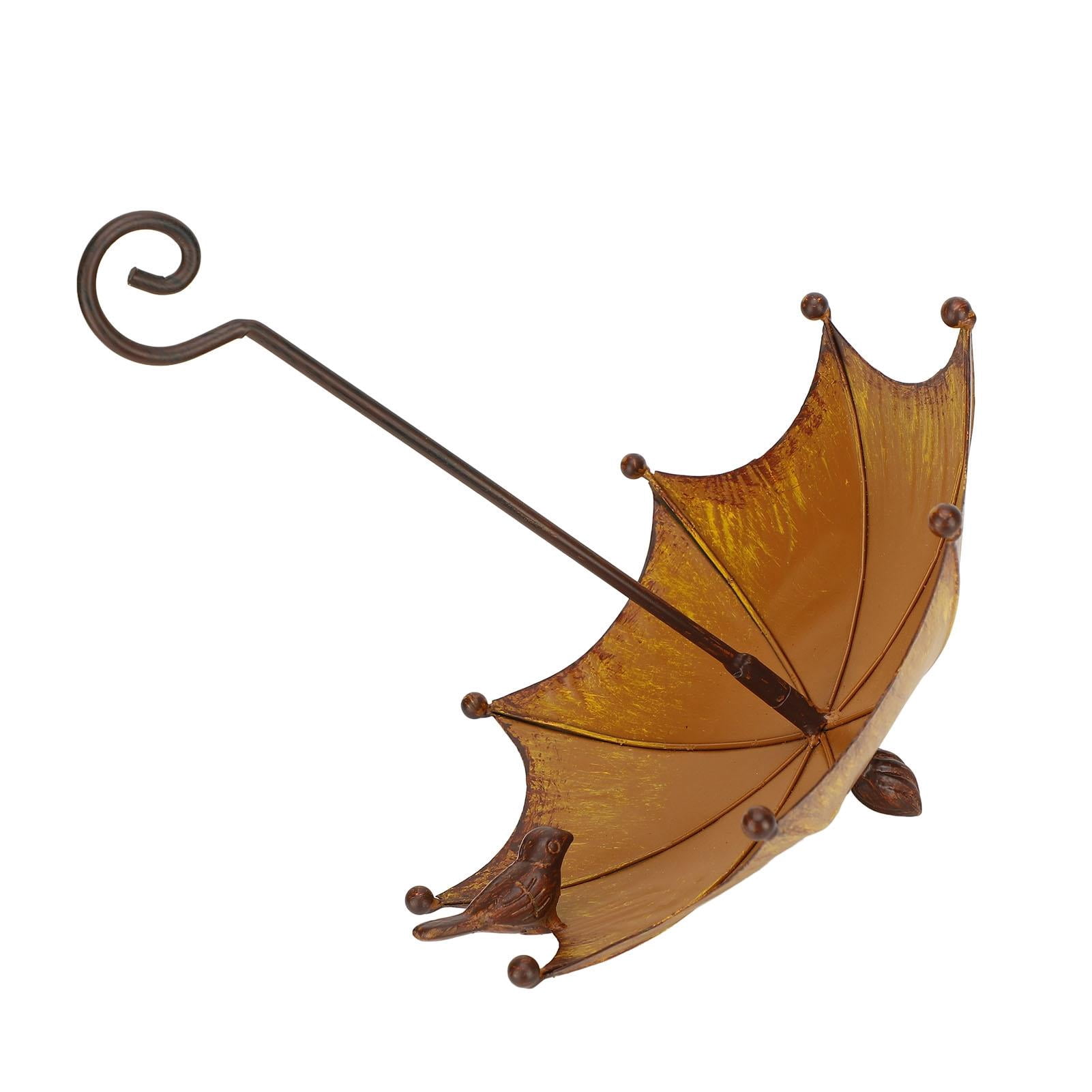 Yajisi Metal Iron Umbrella Bird Feeder, Hanging Wild Bird Feeding Station for Yard & Garden (24x23x10cm)
