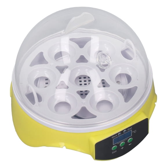 Yajisi Mini 7 Egg Incubator Digital Temperature Control Poultry Hatcher Machine for Chicken Duck Quail US Plug 110V Transparent Cover Design (7.5 in / 19.0 cm)