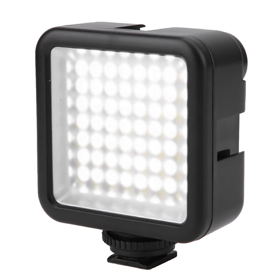 Yajisi Mini Portable Dimmable LED Video Light Panel, On-Camera Fill Light with 3 Cold Shoe Mounts, 6000K Color Temperature, Requires AA Batteries, 3.1 inches / 8 cm, Black