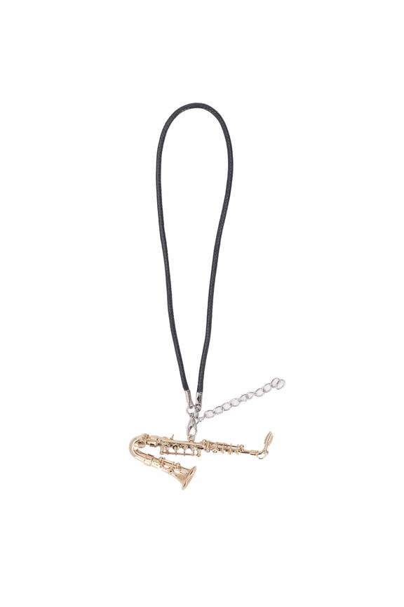Mini Saxophone Necklace Metal Gold Delicated Present Miniature Musical Instrument Pendant for Birthday Daily Use