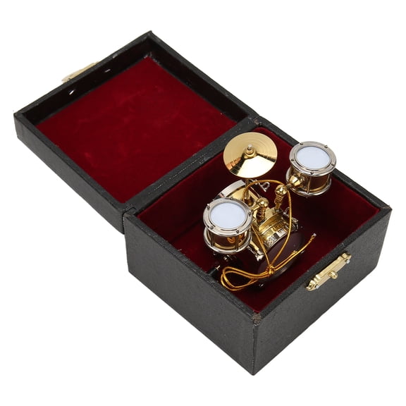 Yajisi Miniature Drum Set Replica Musical Instrument Model Mini Drum Set Dollhouse Ornament Drummer Gift Home Decor with Box [cite: 12]