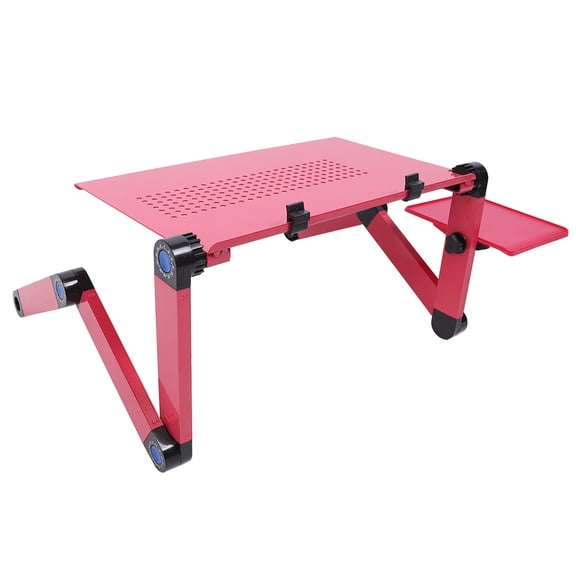 Yajisi Modern Style Folding Computer Table Bed Heat Dissipation Laptop Desk with Mouse Holder, Rose Red