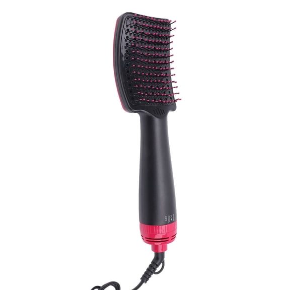 Yajisi Multifunctional Hot Air Brush Hair Dryer and Styler Portable Anion Integrated Straightener Comb for Home Travel Black Color EU Plug 220V Edition 16.14 inches / 41 cm