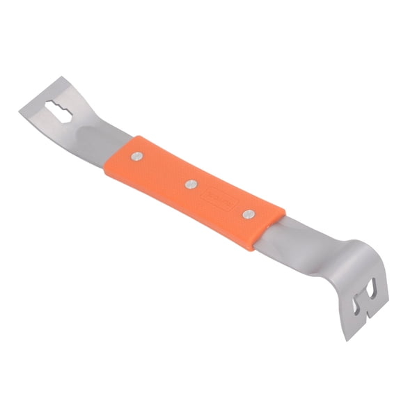 Yajisi Multifunctional Nail Puller Pry Bar, Stainless Steel with Non-Slip Rubber Handle for Woodworking & Demolition, 12.60" x 3.15" x 1.97"