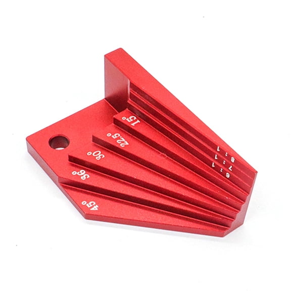 Yajisi Multifunctional Woodworking Ruler, 15/22.5/30/36/45 Angle Gauge & Horizontal Level for Carpenters, 4.3x2.8x1.6 Inches