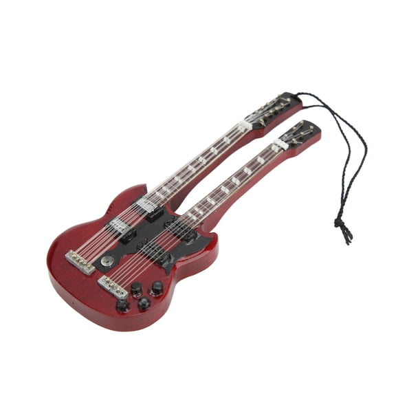Yajisi Musical Instruments Pendant Double Neck Bass Craft Exquisite Beautiful Mini Musical Instrument Collection Decoration Figurine 4.7 inches / 12 cm