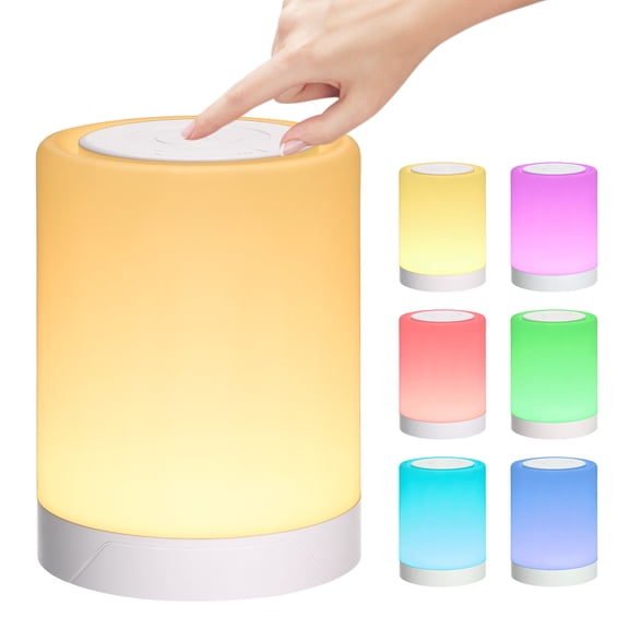 Yajisi Neoglint Touch Control LED Night Light, Dimmable Color Changing Bedside Lamp, 1500mAh Battery, 4.7 Inches