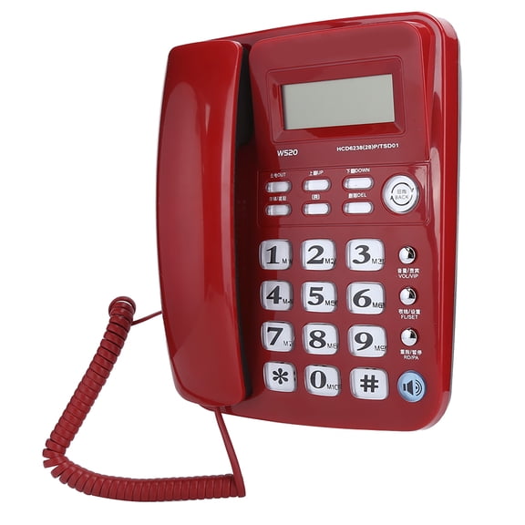 Yajisi Office Domestic Business Caller ID Telephone Fixed Hands Free Call Landline Red