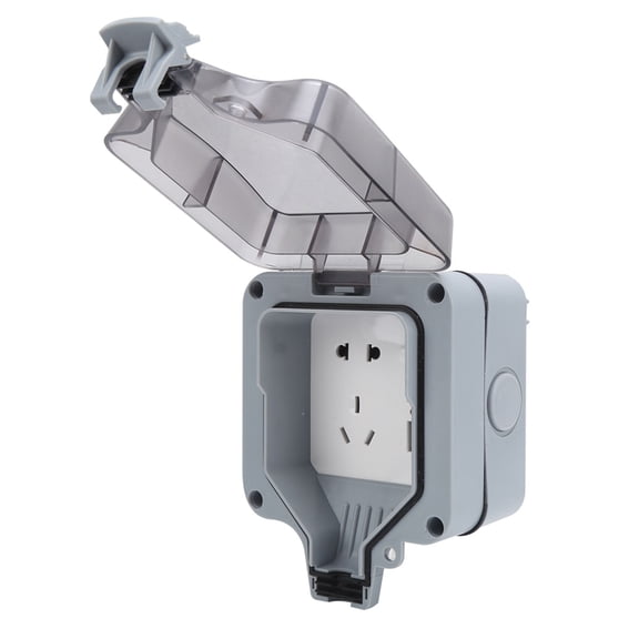 Yajisi Outdoor Waterproof Socket Box Rainproof Wall Electrical Outlet 110-250V Dual AC & 2 USB Ports for Construction Sites