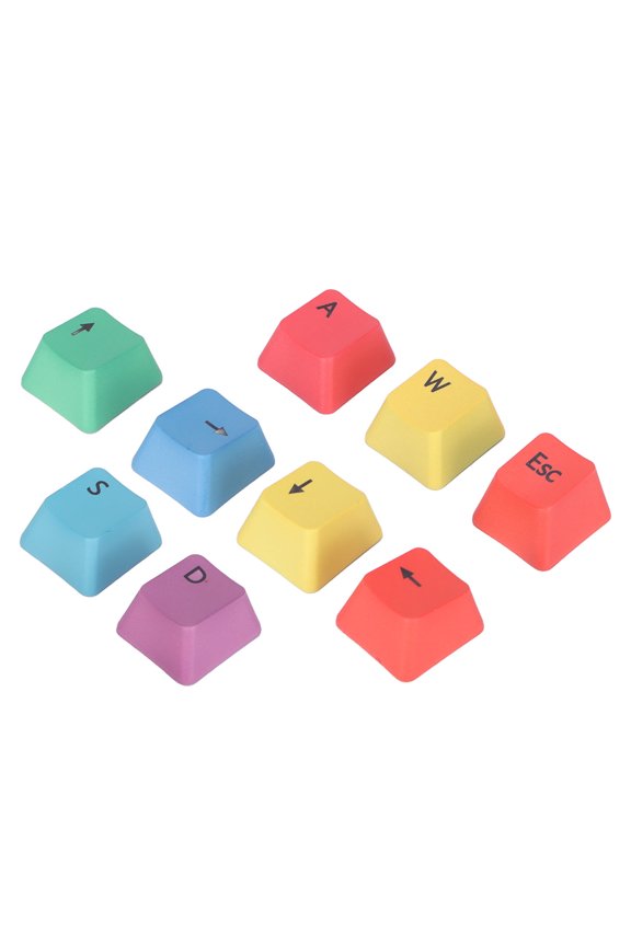 PBT Mechanical Keyboard Keycaps, OEM Profile Arrow Keys, ESC and WASD Replacement Keycaps Set, Matte Appearance Ergonomic Design, Multicolor (3.54 inches / 9 cm)