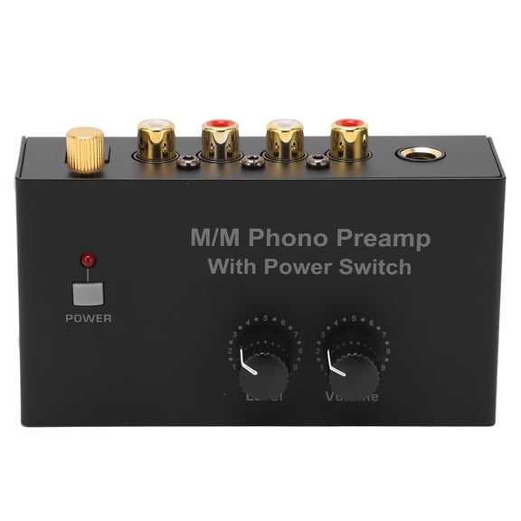 Yajisi PP500 Phono Preamp for Turntable, Ultra-Compact Audio Preamplifier with RCA Input Output Interfaces, Independent Level Volume Control, Metal Casing, Black (5.51 inches / 14.0 cm)