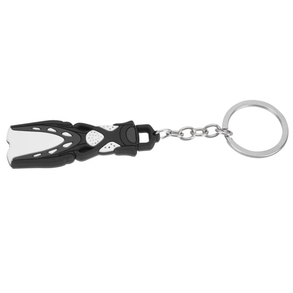 Yajisi PVC Mini Diving Theme Key Ring Unique Short Flipper Shape Keychain Fin Keyring Gift, Black (5.51 inches / 14 cm)