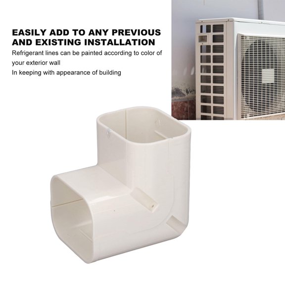 Yajisi PVC Mini Split Tubing Cover Kit 80 Series 417 Vertical Elbow, HeatResistant, Paintable, 15HP AC Lines, 2 Screws Included