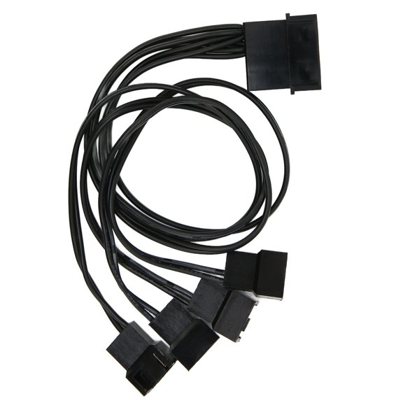 Yajisi PWM Fan Splitter Practical 4-Pin Adapter Durable 3-Pin Extension Power Cable 13.4 inches / 34 cm for Desktop Computer Case Fans Cooling System Expansion and Cable Management