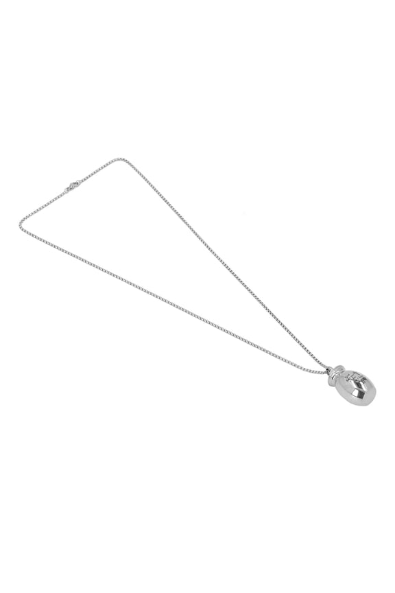 Pet Urn Necklace Stainless Steel Engraved Keepsake Pet Ashes Memorial Jewelry for Pet Cat Dog Ashes Small 1x0.6in / 25x15mm