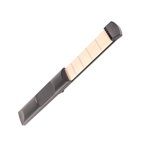 Yajisi Portable 6 String 6 Fret Pocket Guitar Mahogany Fingerboard for Beginner Practice Training Tool Lightweight Black Compact Size Easy to Carry Great for Practicing Chords Scales