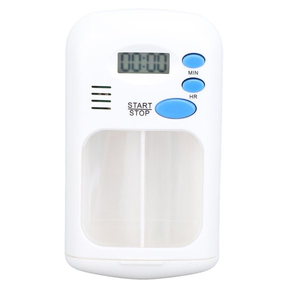 Yajisi Portable Electronic Medication Dispenser with Alarm, LCD Countdown, MultiCompartment Timer for Precise Daily Reminders CR2032