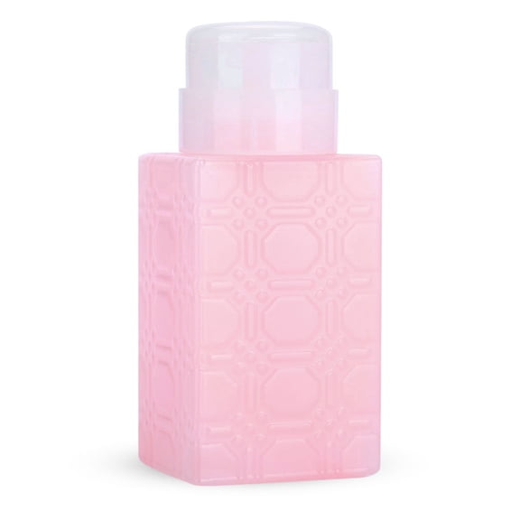 Yajisi Portable Refillable Pump Dispenser Bottle Square Leakproof Liquid Storage Container for Makeup Remover Polish Cleaner and Lotion, 10 inches / 25.4 cm Pink Professional Tools
