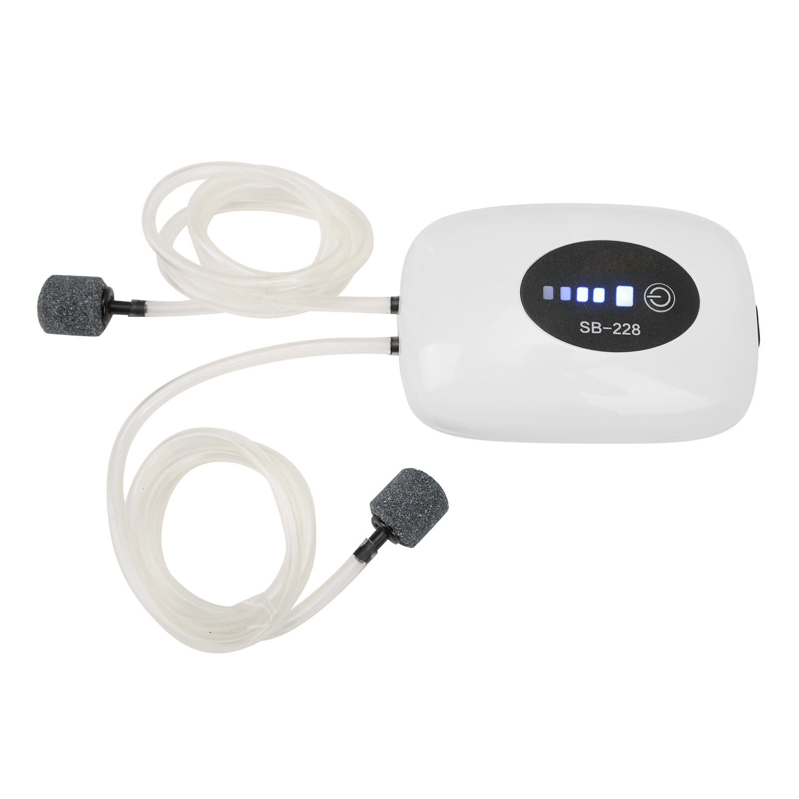 Yajisi Portable USB Rechargeable Aquarium Air Pump, Ultra Quiet Oxygen Pump for Fish Tank Outdoor Fishing, Double Hole (5.12 inches / 13 cm)