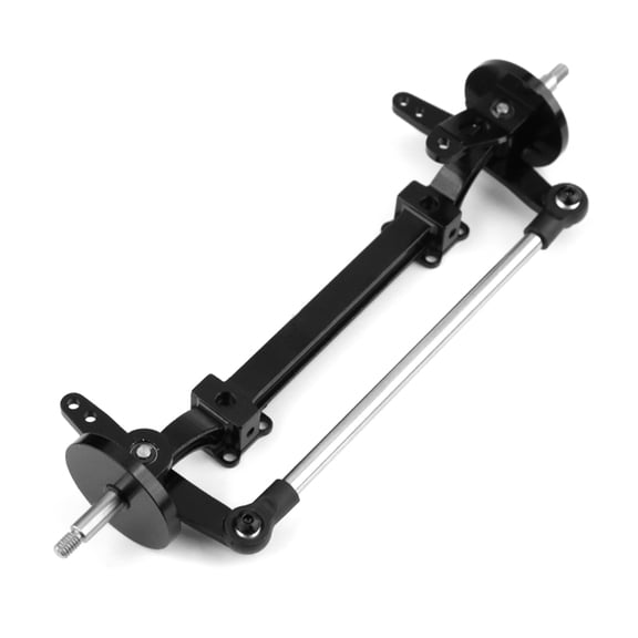 Yajisi No Power Steering Axle Kit, 1:14 Scale Metal Front Axle Steering Link Rod Set Replacement for Tamiya Truck Tractor Series Remote Control Car Parts, Black[cite: 1]