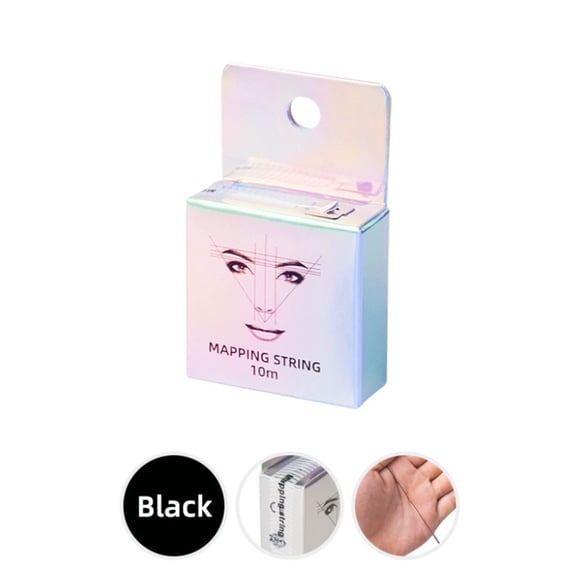 Yajisi Pre-Inked Eyebrow Mapping String 10 Meters / 393.7 Inches Microblading Positioning Marking Thread Tattoo Ink Liner Measuring Tool for Symmetrical Brows