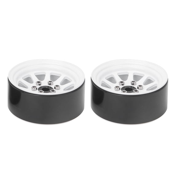 Yajisi Premium Alloy Beadlock Wheel Rims 1.9 inch Hub Accessories Fit for TRAXXAS TRX-4 1/10 Scale RC Crawler Car Pickup Parts, 2 Pieces, Durable Metal Replacement Upgrades (White, 2.13 in / 54mm)