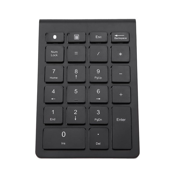 Yajisi Premium Bluetooth Numeric Keypad 22 Keys Slim Mini Wireless Numpad Extension for OS X Laptop PC Desktop Windows Android iOS, Black (5.3 x 3.3 x 0.8 inches / 13.5 x 8.5 x 2.0 cm)