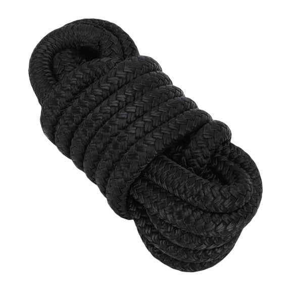Yajisi Premium Boat Dock Line Double Braided Nylon Mooring Rope with 12in Loop 1/2 Inch x 15 Ft (12.7mm x 4.5m) Black