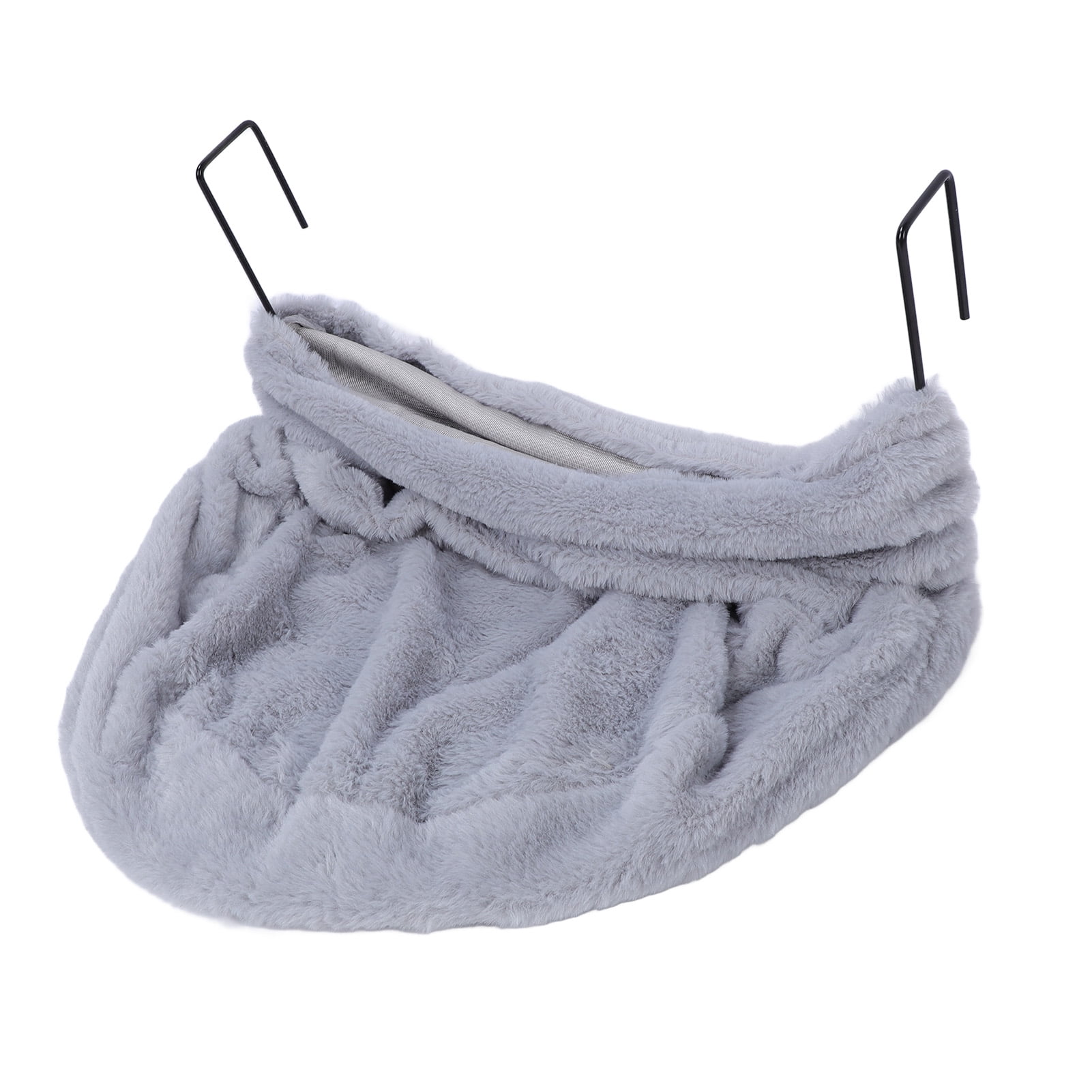 Yajisi Premium Cat Hammock Bed with Metal Curved Stand, Semicircle Plush Space Saving Sleeping Perch for Indoor Cats, 18.11 in / 46 cm Length, Enhanced Comfort Pet Furniture, Gray