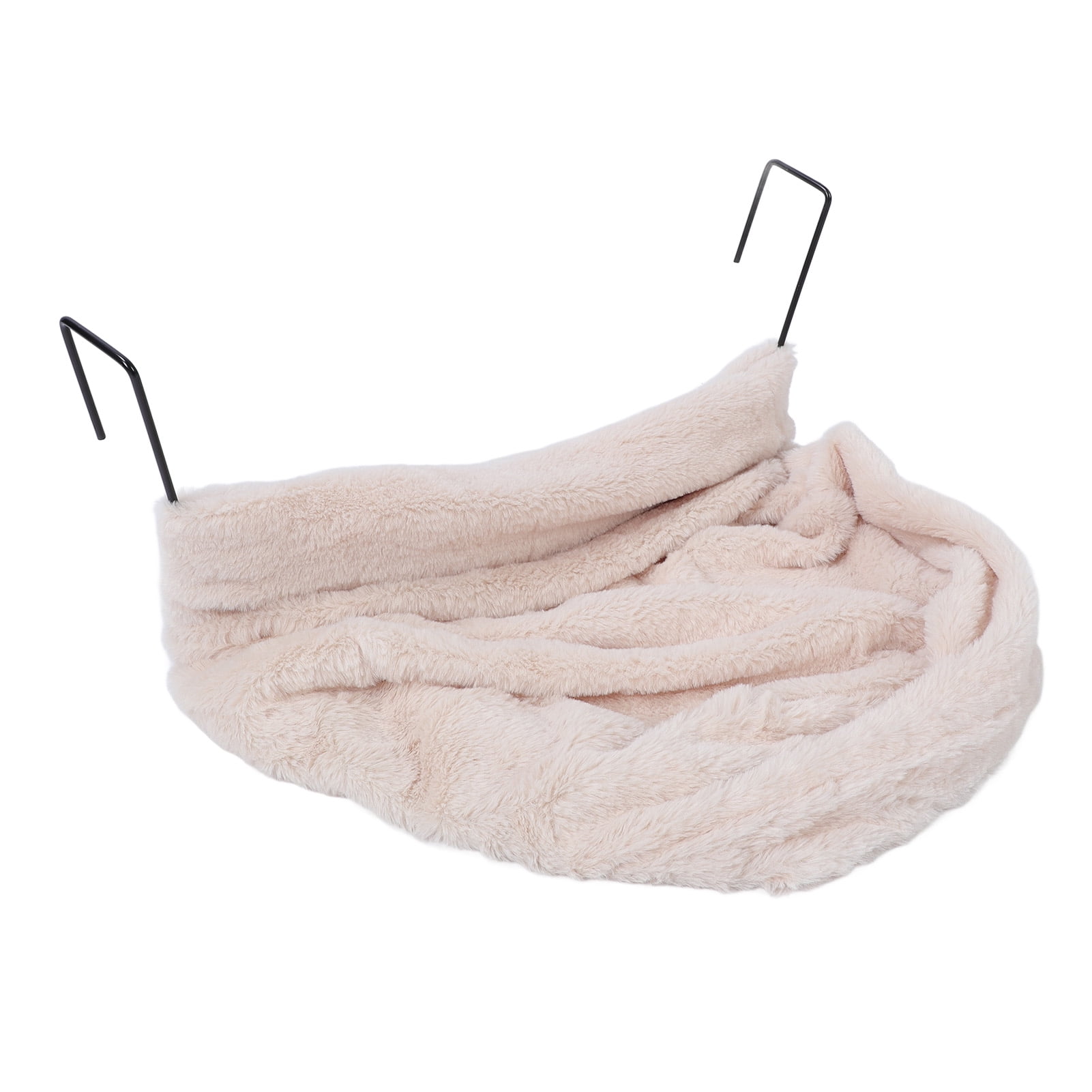 Yajisi Premium Cat Hammock Bed with Metal Curved Stand, Semicircle Plush Space Saving Sleeping Perch for Indoor Cats, 18.11 in / 46 cm Length, Enhanced Comfort Pet Furniture, Beige