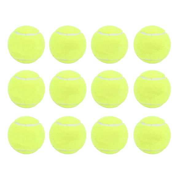 Yajisi Premium Fluorescent Green Tennis Training Balls (12-Pack) - High Resilience Rubber & Cashmere Construction for Practice & Court Play, 12 pcs / 12 count
