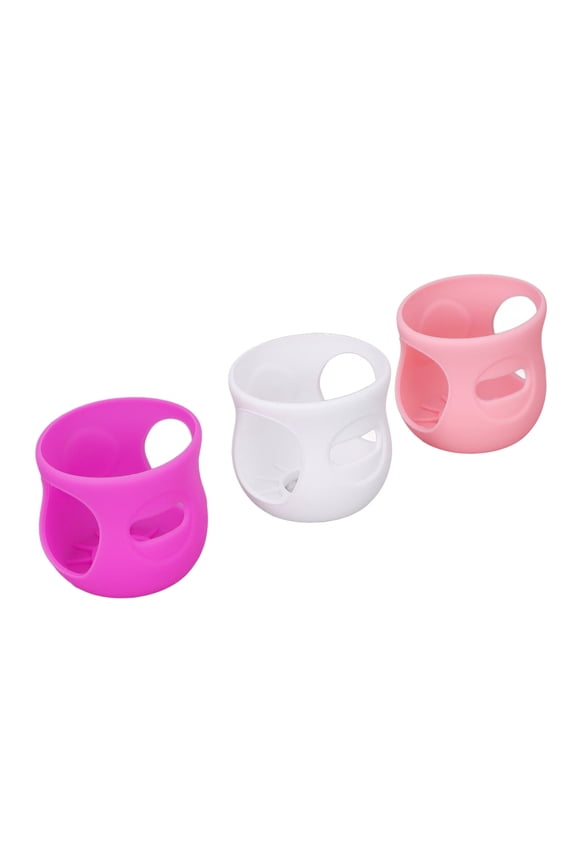 Premium Food Grade Silicone Baby Bottle Sleeves Protective Anti-Scald Shatterproof Cover for 4 Oz Glass Infant Bottles, 3 Count (Roseate Violet, 7 x 7 x 6.5 cm / 2.76 x 2.76 x 2.56 in)