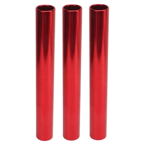Yajisi Pro Aluminum Alloy Track Field Relay Batons 3-Pack Red 11.8 inches 30 cm for Student Racing Events