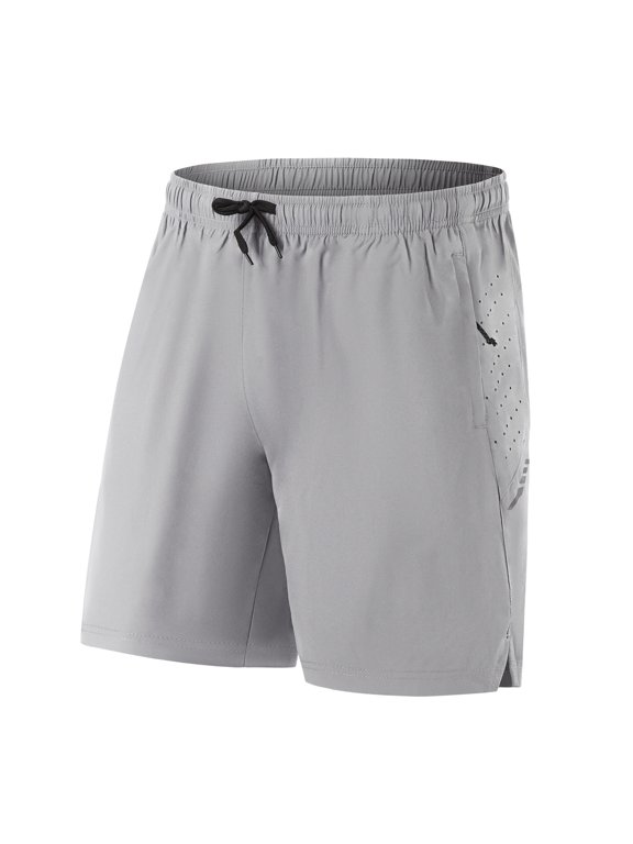 Professional 2 in 1 Mens Padded Bicycle Shorts Quick Dry Breathable Reflective Bike Riding Cycling Hiking Shorts Grey EU Size L / US Size M (13.38x11.81x5.90 inches)