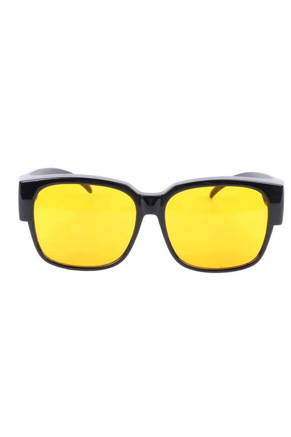 Professional Anti Blue Light Blocking Glasses Retro Rectangular Eyewear Computer Gaming TV Phone Radiation Filter Eye Protection for Men Women, Black Frame Amber Lens, 10 in / 25.4 cm