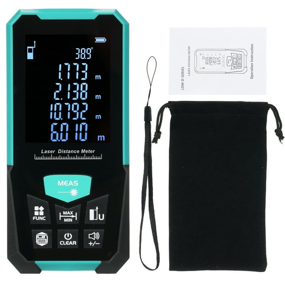 Yajisi Professional Digital Laser Distance Meter 229 ft / 70 m Handheld Tape Measure Rangefinder with Single Continuous Volumes Area Pythagoras Measurement Modes