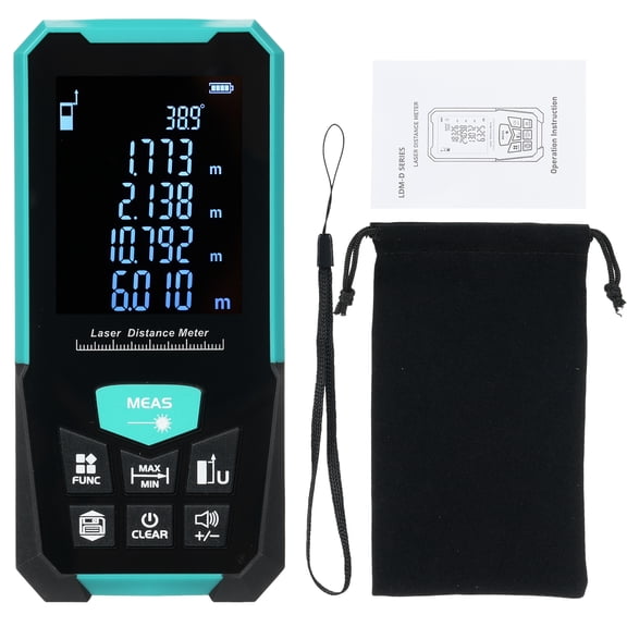 Yajisi Professional Digital Laser Distance Meter 393 ft / 120 m Handheld Tape Measure Rangefinder with Single Continuous Volumes Area Pythagoras Measurement Modes