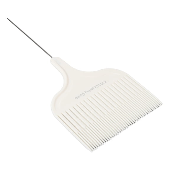 Yajisi Professional Hair Dyeing Comb, Stainless Steel Needle Pointed Tail Sectioning Highlights Comb, Detangling and Coloring Styling Tool for Salon and Home Use, White, 8.26 in / 21 cm
