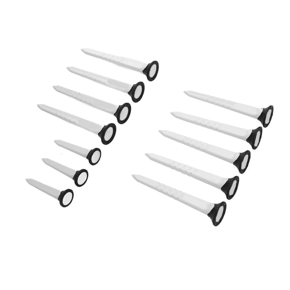Yajisi Professional Nylon Plastic Golf Tees, 5 Level Height Adjustable Reduce Friction Graduated Bulk Golf Tees Kit, 12 Count (White and Neon Colors, 3.9 inches / 10.0 cm)