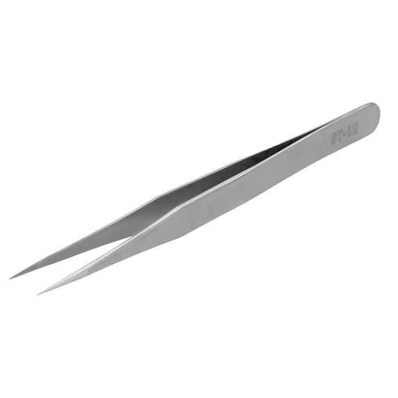 Yajisi Professional Stainless Steel Anti-Static Eyelash Grafting Tweezer Straight Tip Extension Clip Tool - 6.69 inches / 17 cm