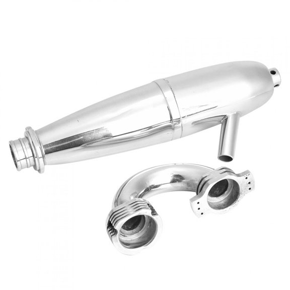 Yajisi RC Car Dual Exhaust Joint Tube High Performance Replacement Part for HSP Redcat 1/8 Scale Model Vehicles and SH GO 21/28CXP Engine Silver 17.00 inches / 43.18 cm