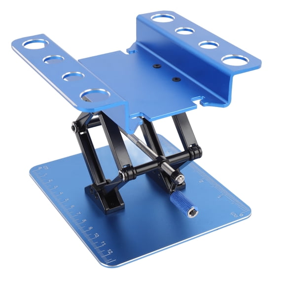 Yajisi RC Car Work Stand Simulation Metal RC Repair Workstation Support Elevating Platform Rotatable For 1:8 And 1:10 Scale Models 6.3 inches / 16.0 cm Length Stunning Blue Finish