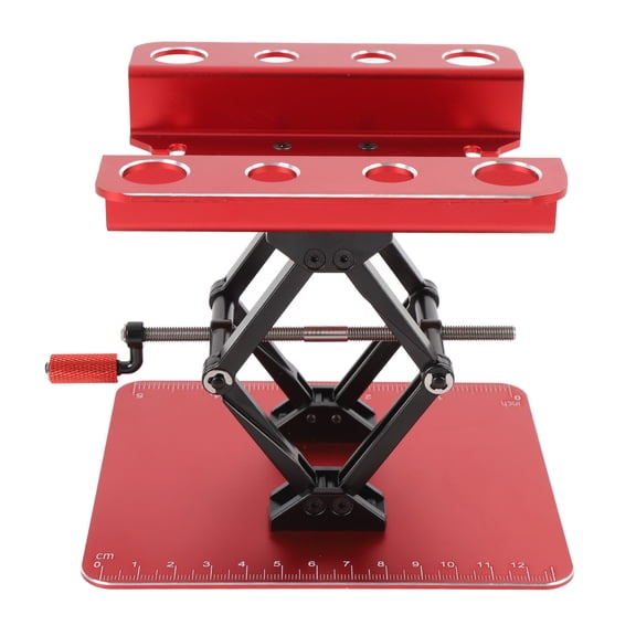 Yajisi RC Car Work Stand Simulation Metal RC Repair Workstation Support Elevating Platform Rotatable For 1:8 And 1:10 Scale Models 6.3 inches / 16.0 cm Length Brilliant Red Finish