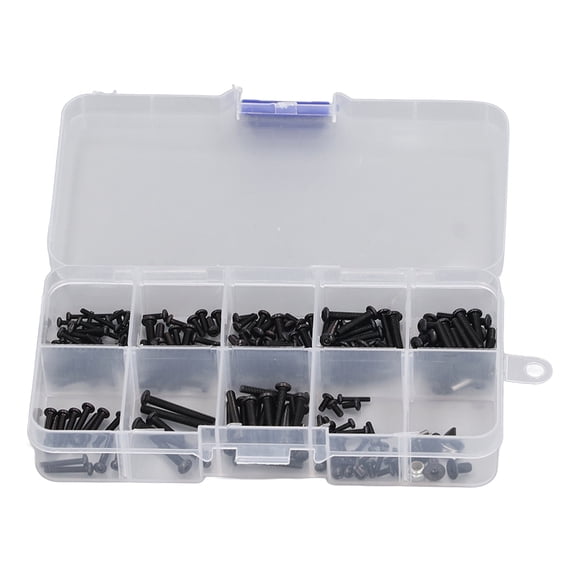 Yajisi RC Screw Kit Iron Rust Proof Replacement Spare Parts Fastener Hardware Assortment Box Set With Storage Case For 1/18 Scale Remote Control Crawler Car Repair 5.12 inches / 13 cm