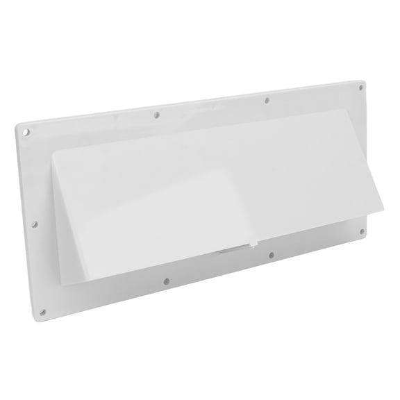 Yajisi RV Exhaust Vent Cover White Range Hood Sidewall Vent Cover with Lockable Clips Complete Replacement Kit for Trailer Camper Motorhome Exterior, Includes 9 Screws