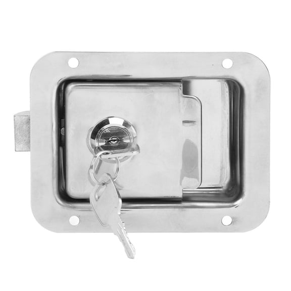 Yajisi RV Handle Latch Paddle 4.72x3.62 inches / 120x92mm 304 Stainless Steel Entry Door Lock Handle Knob Deadbolt Paddle for RVs Trucks Trailers Campers Replacement Kit with 2 Keys