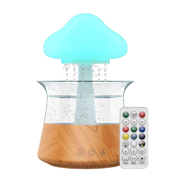 Yajisi Rain Cloud 300ml Ultrasonic Humidifier with 7‑Color Night Light, 5‑Hour Timer, Aromatherapy, USB‑C, White