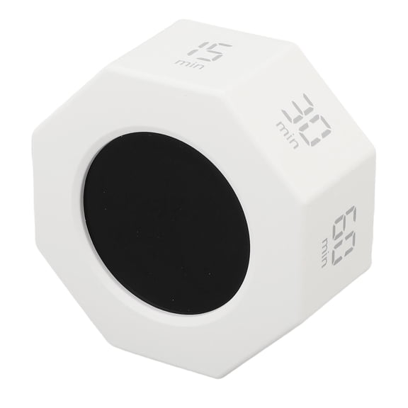 Yajisi Rechargeable Digital Timer, 8-Angle Auto Rotating Screen Timer with Silent Mode for Learning Kitchen Fitness, White, 2.36 x 2.76 x 1.11 Inches